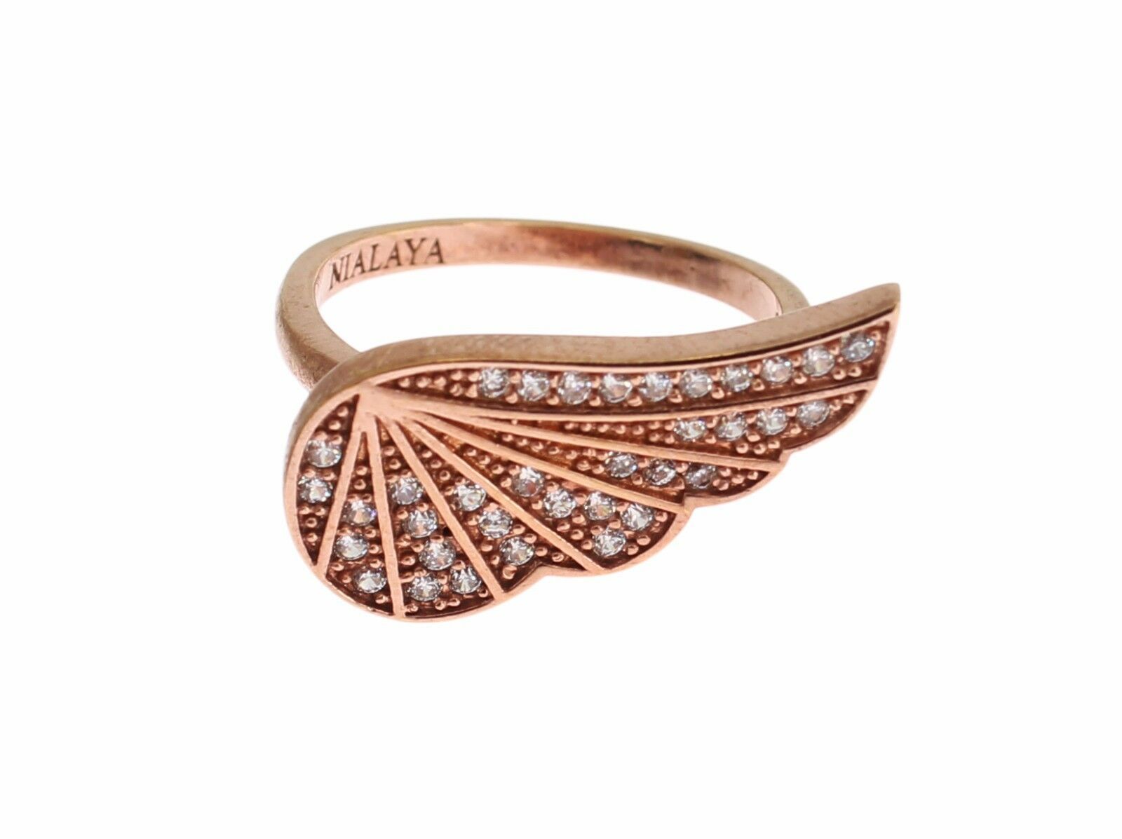 Nialaya Rose Gold 925 Silver Women's Clear CZ Ring