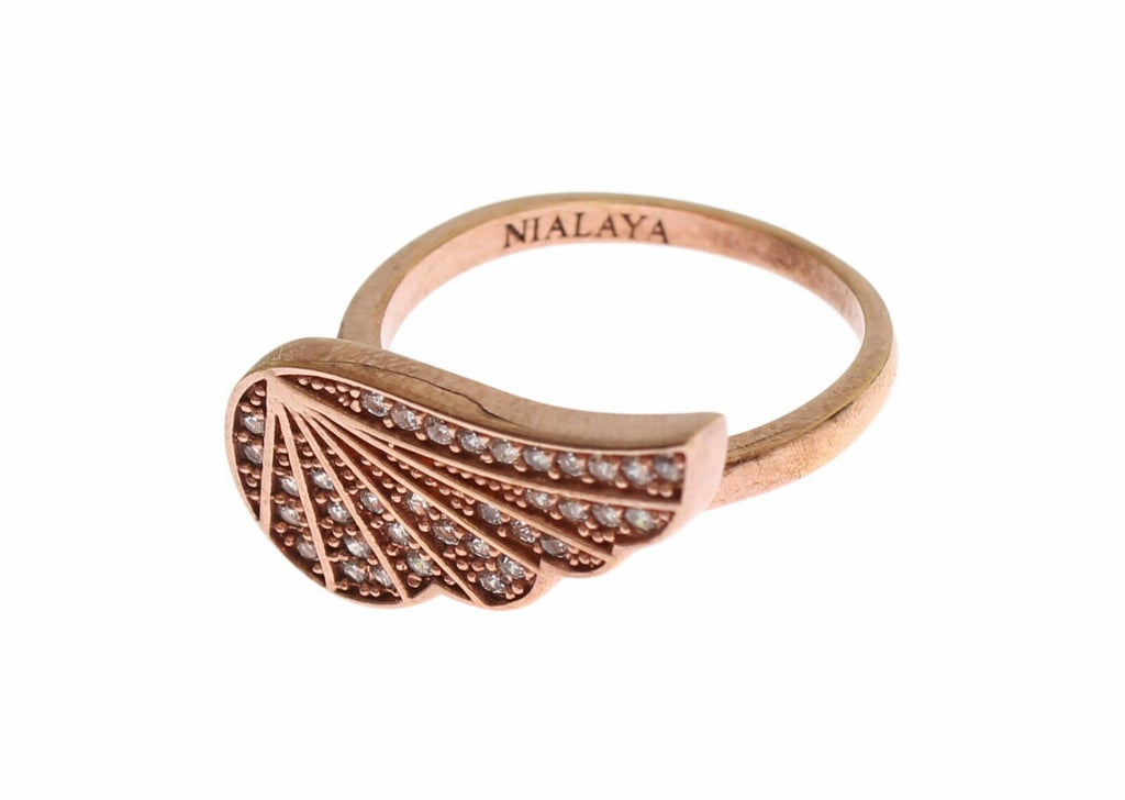 Nialaya Rose Gold 925 Silver Women's Clear CZ Ring