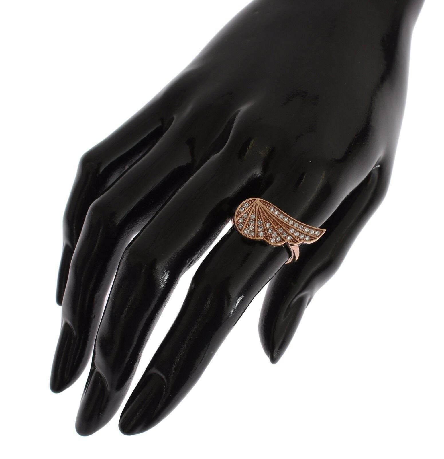 Nialaya Rose Gold 925 Silver Women's Clear CZ Ring