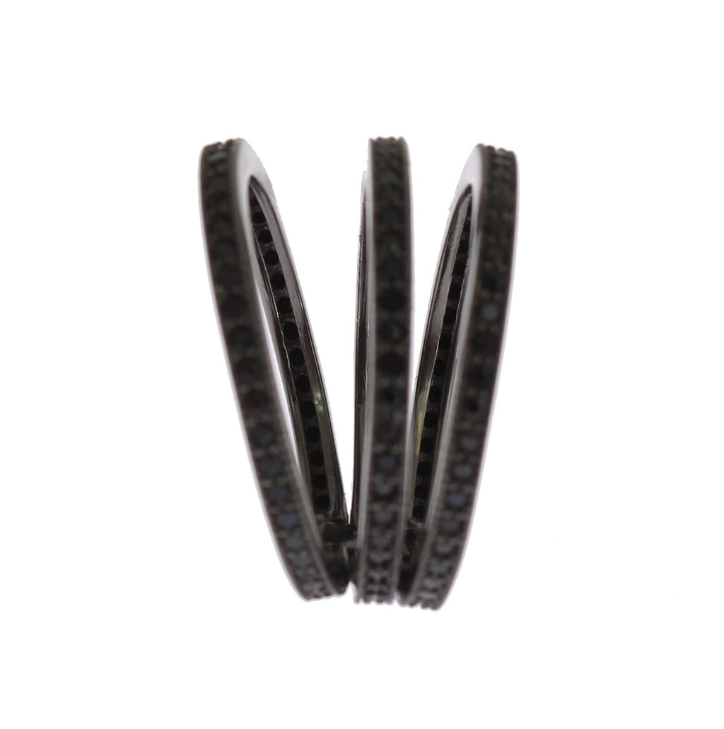 Nialaya Black CZ 925 Sterling Silver Women's