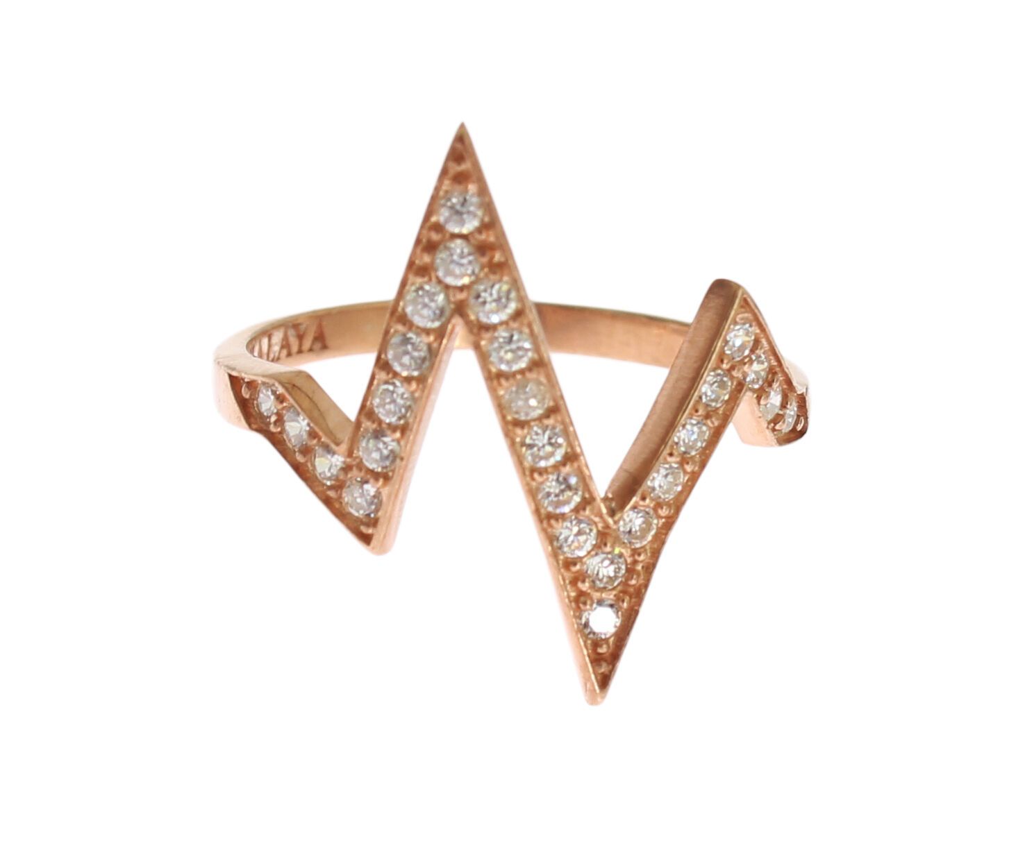 Nialaya Rose Gold 925 Silver Women's Clear Ring