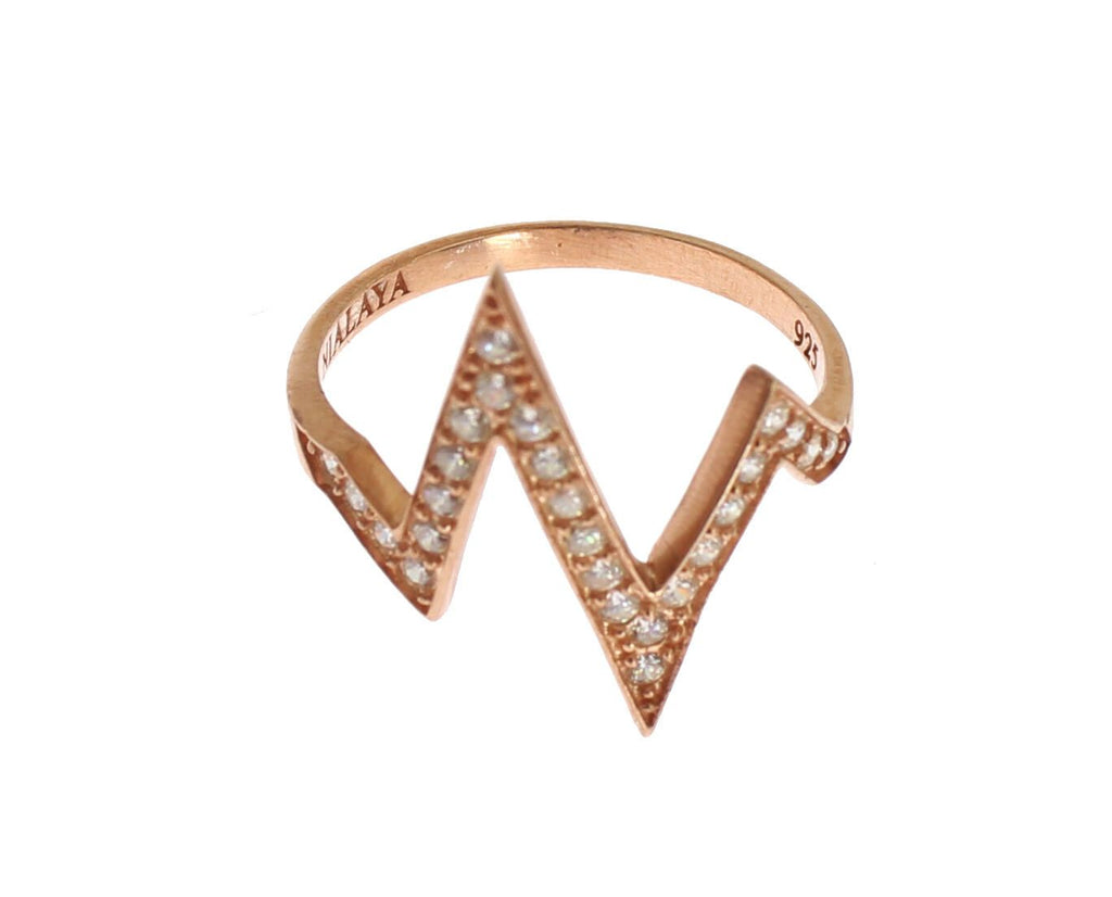 Nialaya Rose Gold 925 Silver Women's Clear Ring