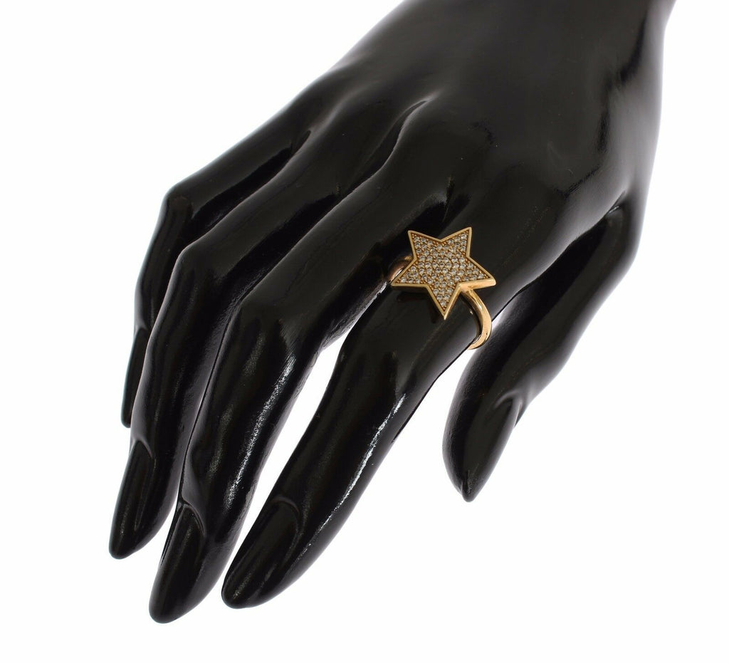 Nialaya Star Gold 925 Silber Damen Ring klar