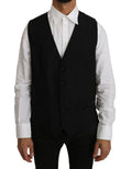 Dolce & Gabbana Black Vest in Substantial Wool and Silk