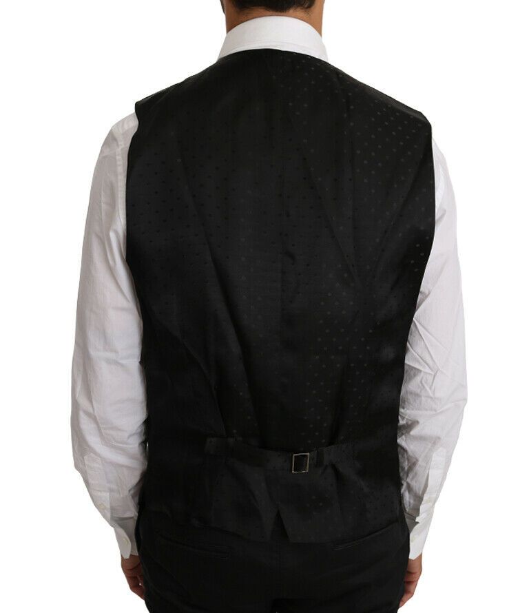 Dolce & Gabbana Black Vest in Substantial Wool and Silk