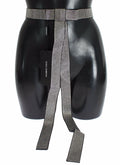 Dolce & Gabbana Black Silk Belt with Clear Crystal Waist Bow