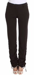 Ermanno Scervino Braune Stretch Freizeithosen Hosen