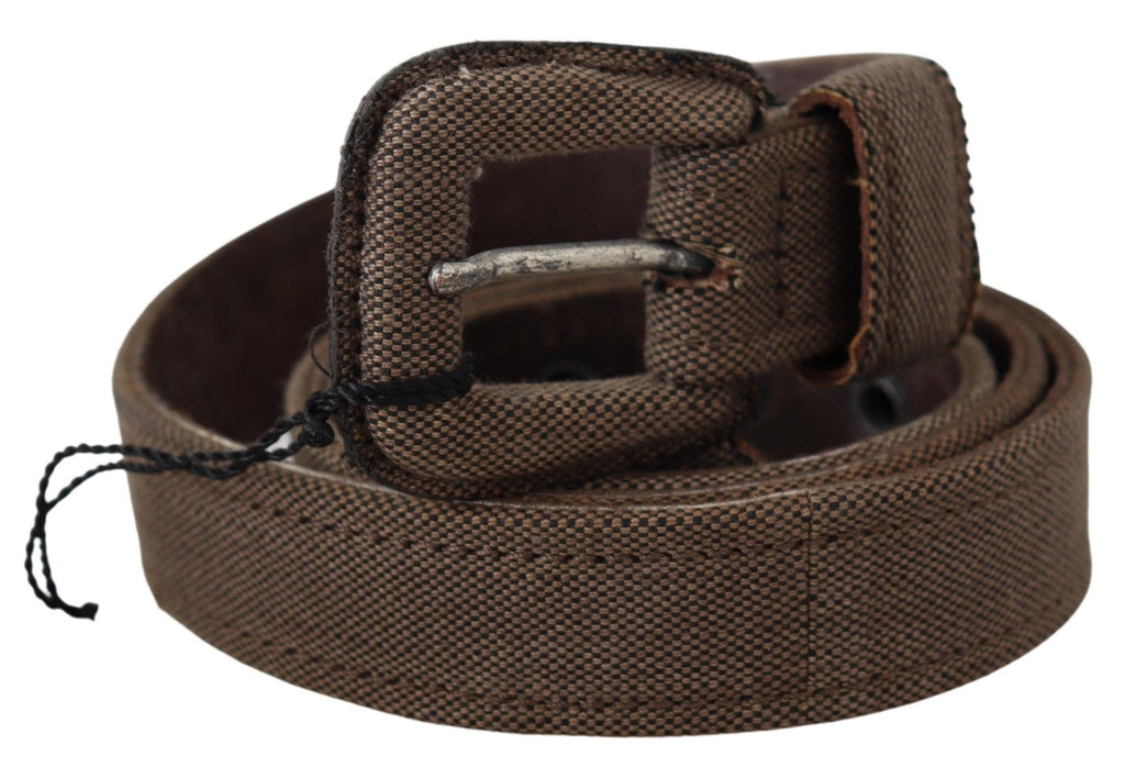 Costume National Brown Leather Logo Buckle Belt