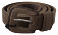 Costume National Brown Leather Logo Buckle Belt