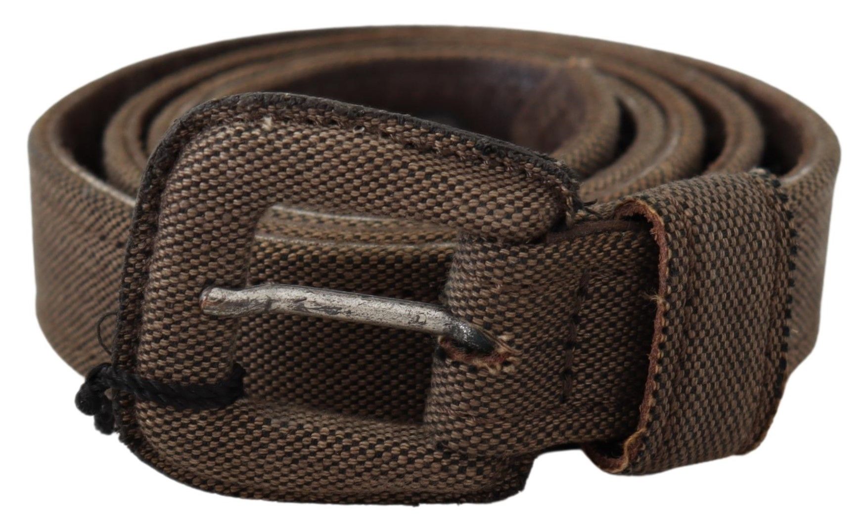 Costume National Brown Leather Logo Buckle Belt