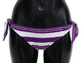 Dolce & Gabbana Purple White Stripe Beachwear Bikini Bottom