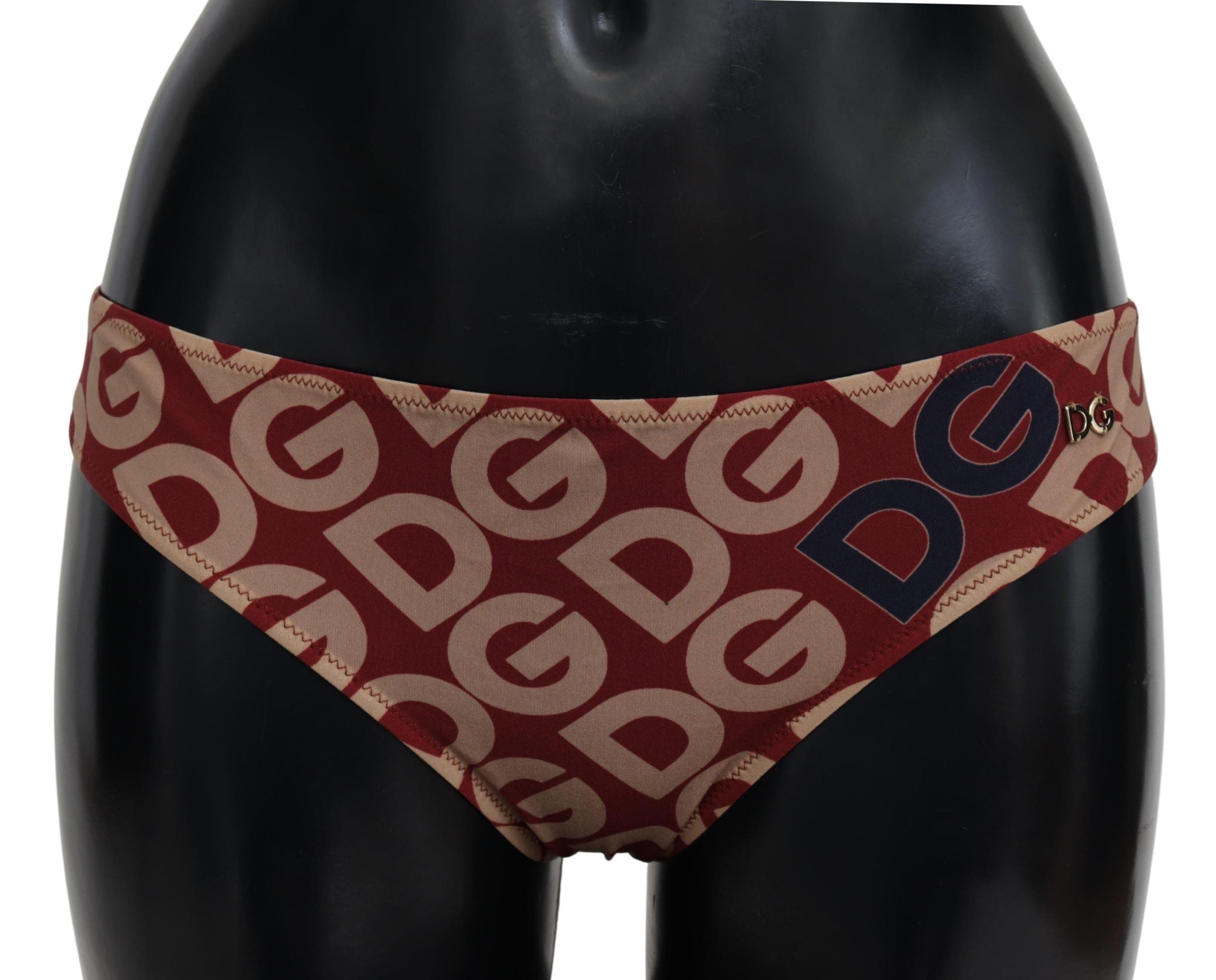 Dolce & Gabbana Multicolor DG Logo Print Bottom Beachwear Bikini Badeanzug