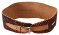 Scervino Street Brauner breiter Ledergürtel mit gesticktem Logo