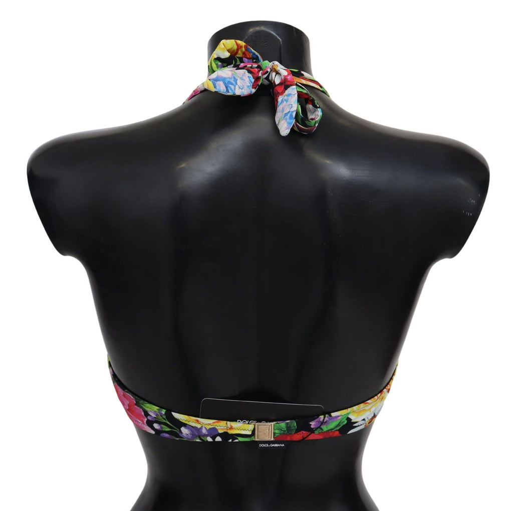 Dolce & Gabbana Multicolor Floral Print Bikini Tops in Swimwear