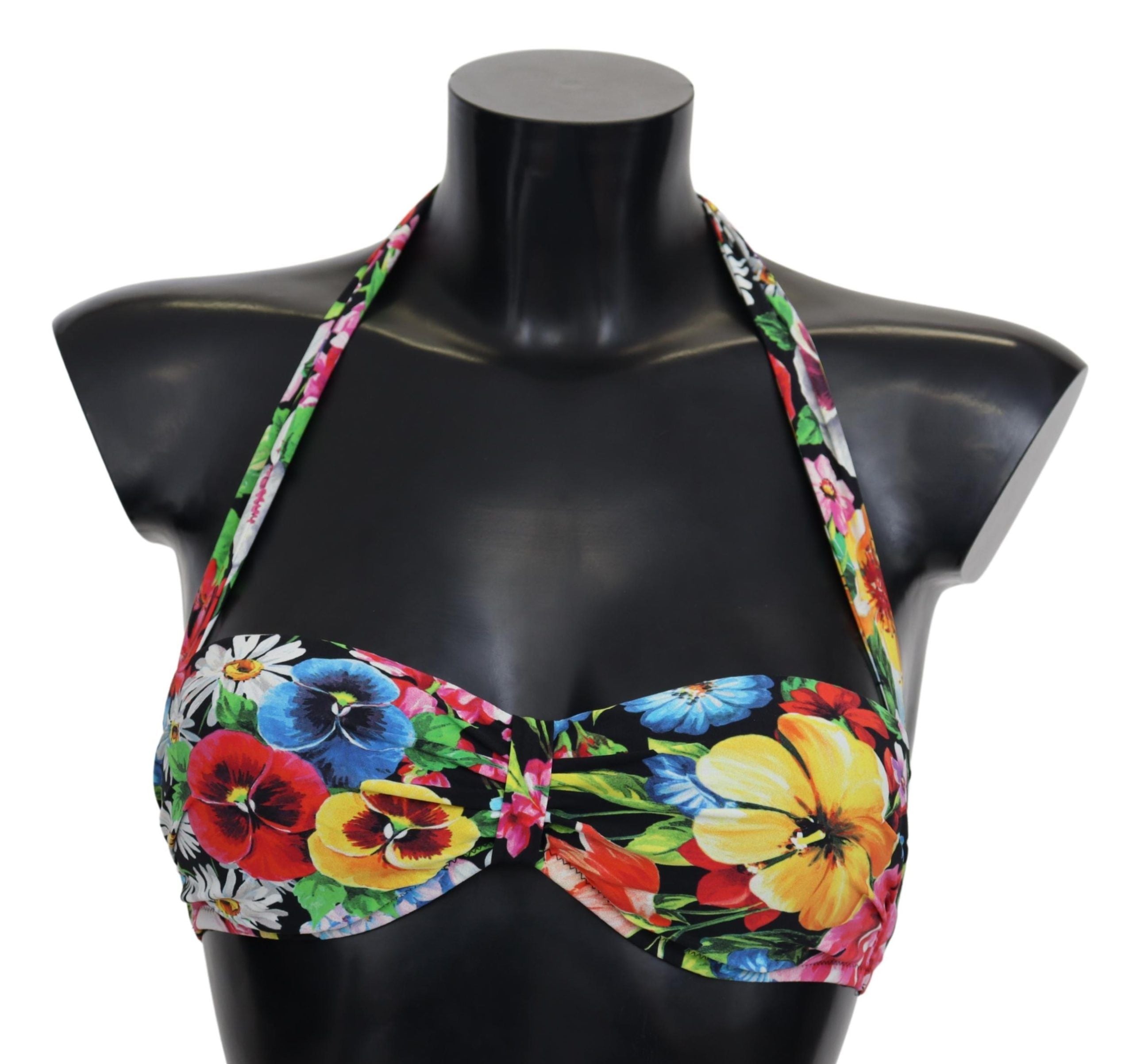 Dolce & Gabbana Multicolor Floral Print Bikini Tops in Swimwear