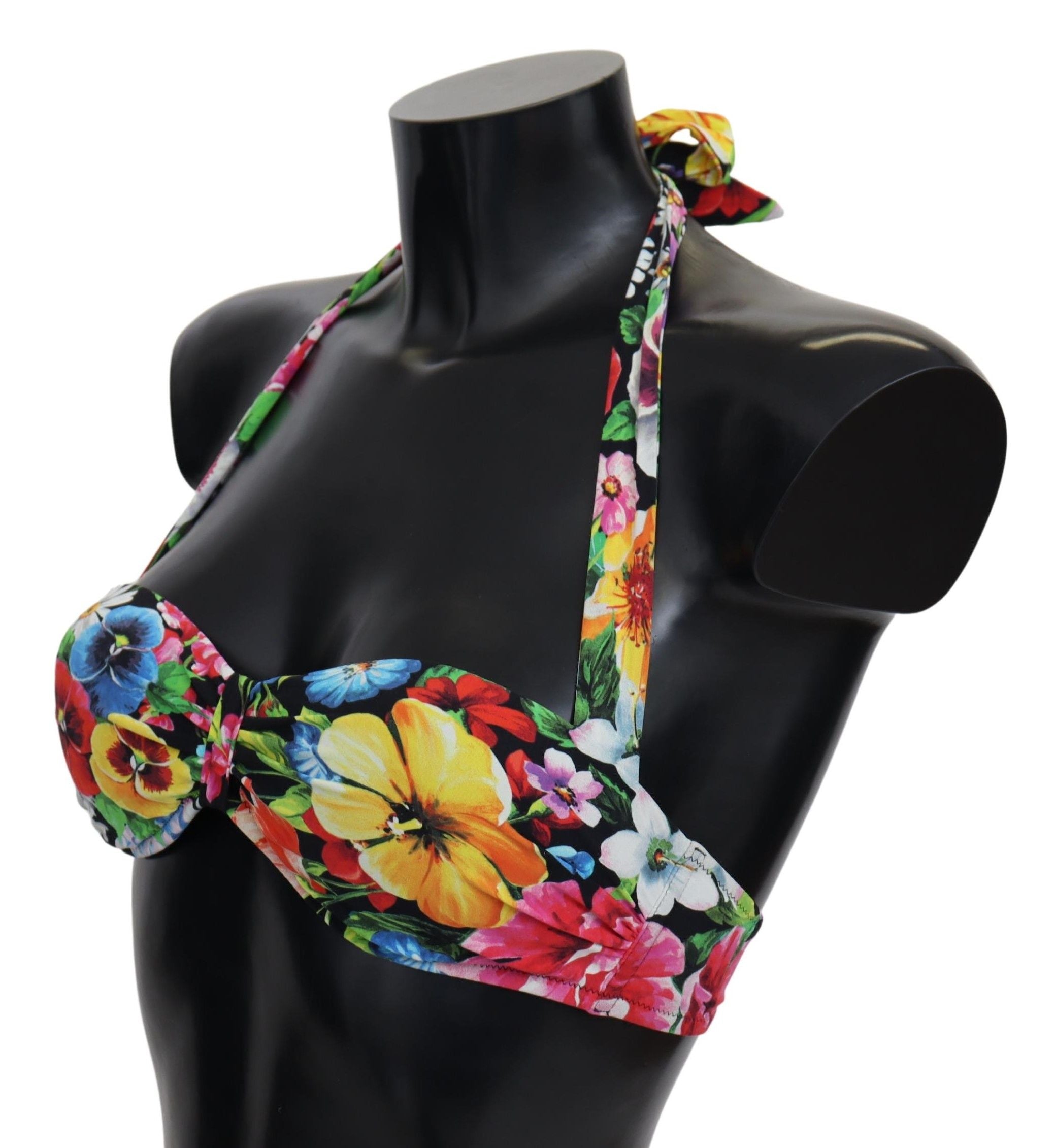Dolce & Gabbana Multicolor Floral Print Bikini Tops in Swimwear