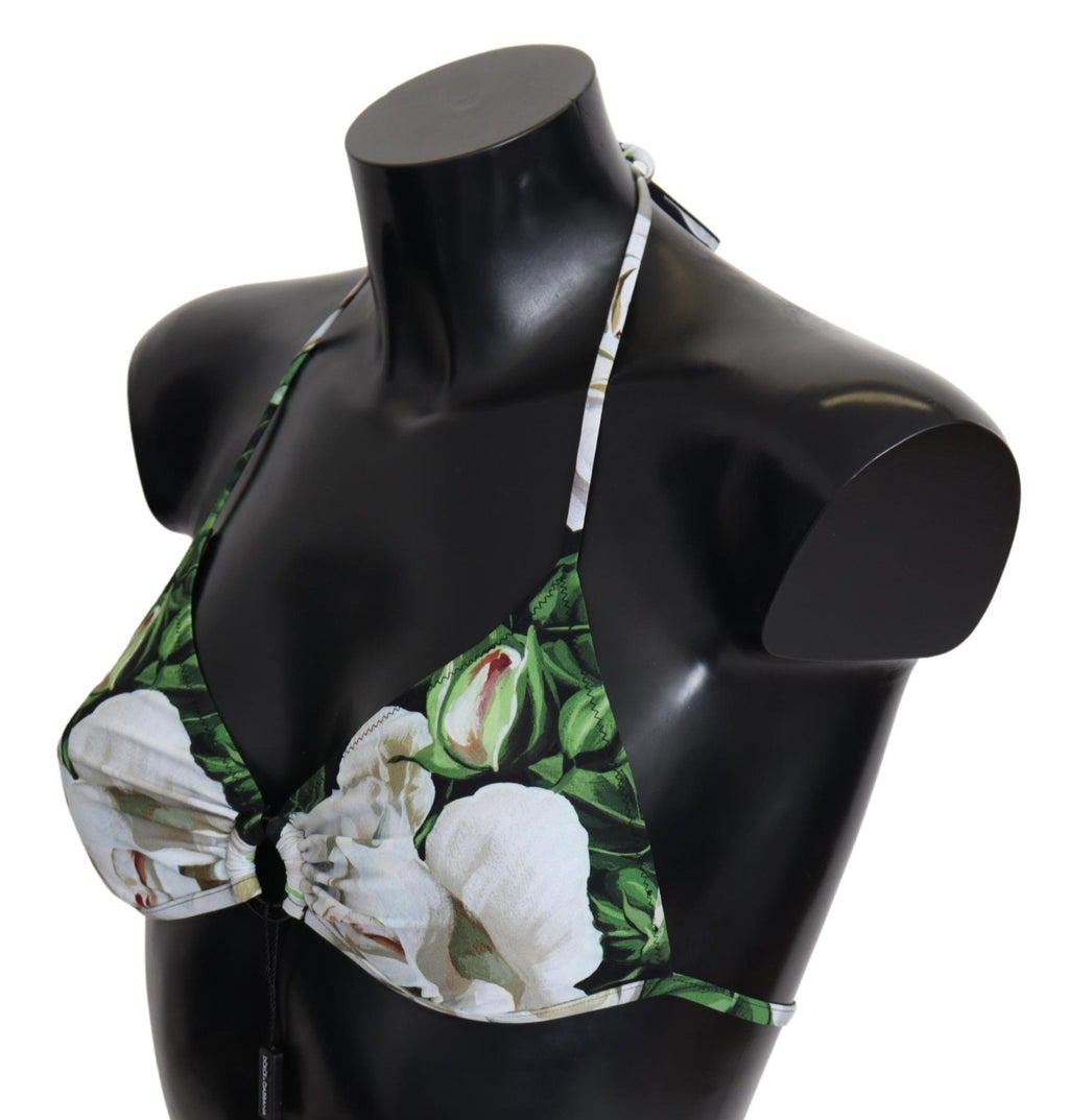 Dolce & Gabbana multicoloured floral print halterneck bikini top