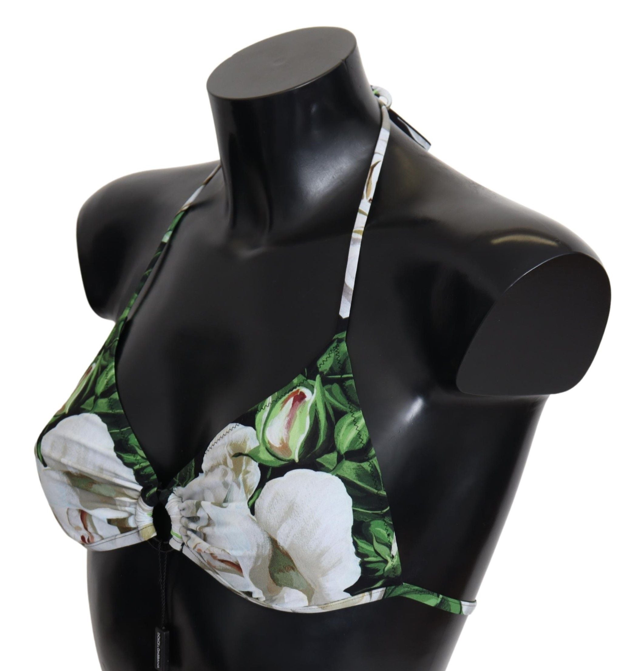 Dolce & Gabbana multicoloured floral print halterneck bikini top