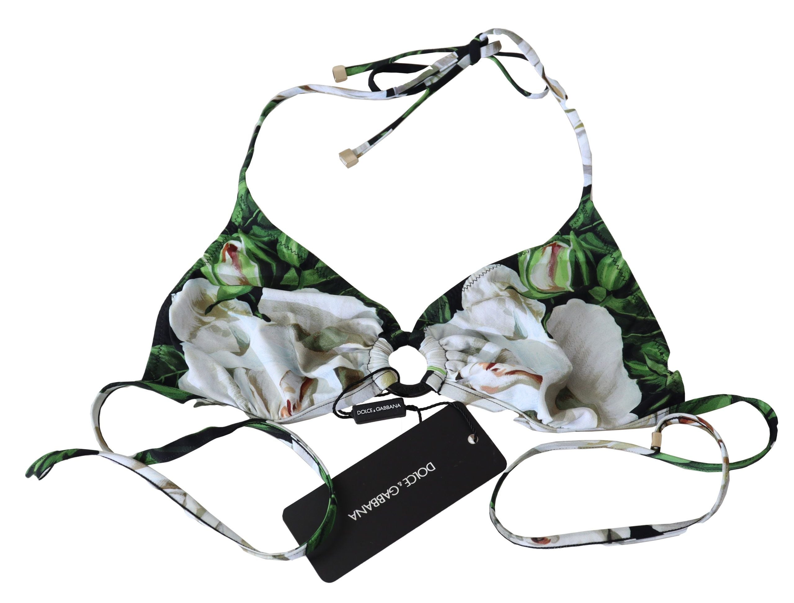 Dolce & Gabbana multicoloured floral print halterneck bikini top