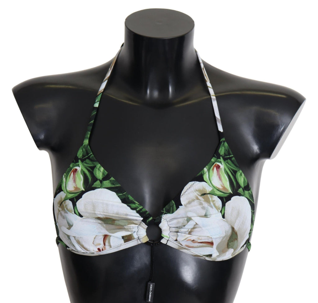 Dolce & Gabbana multicoloured floral print halterneck bikini top