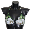 Dolce & Gabbana multicoloured floral print halterneck bikini top