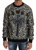 Dolce & Gabbana Mehrfarbiger SAMBA Jacquard-Pullover mit Palmtree-Muster
