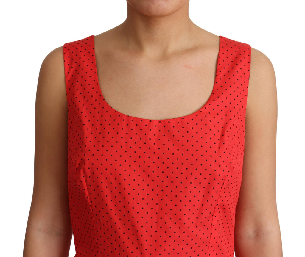 Dolce & Gabbana Red Polka Dot Cotton A-Line Dress