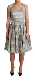 Dolce & Gabbana Beige gepunktetes Kleid aus Baumwolle in A-Linie