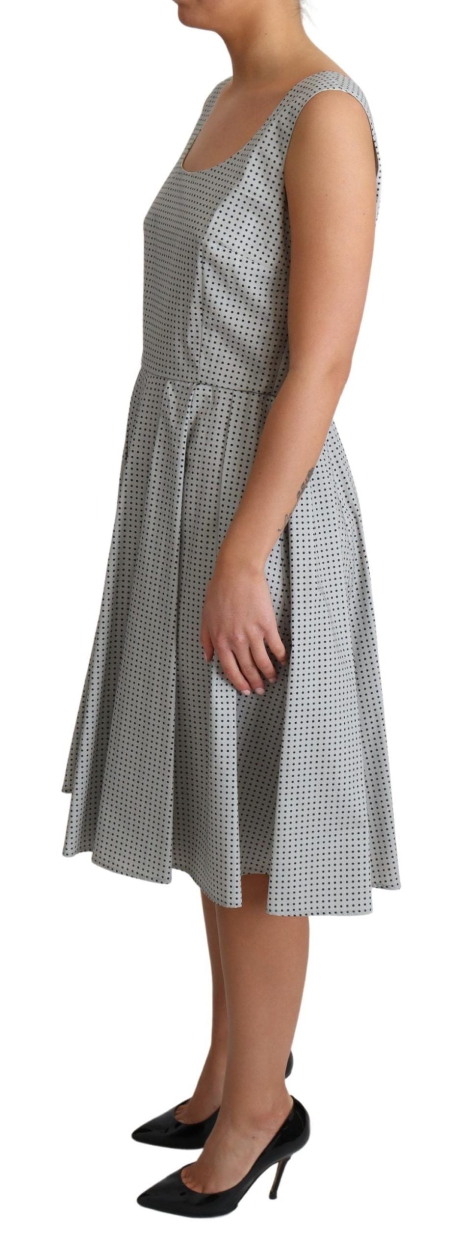 Dolce & Gabbana Grey Polka Dot Cotton A-Line Dress