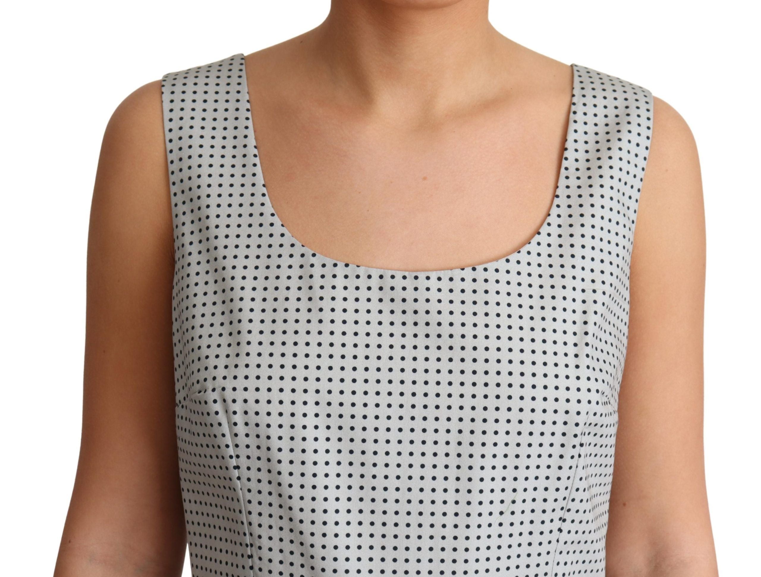 Dolce & Gabbana Grey Polka Dot Cotton A-Line Dress