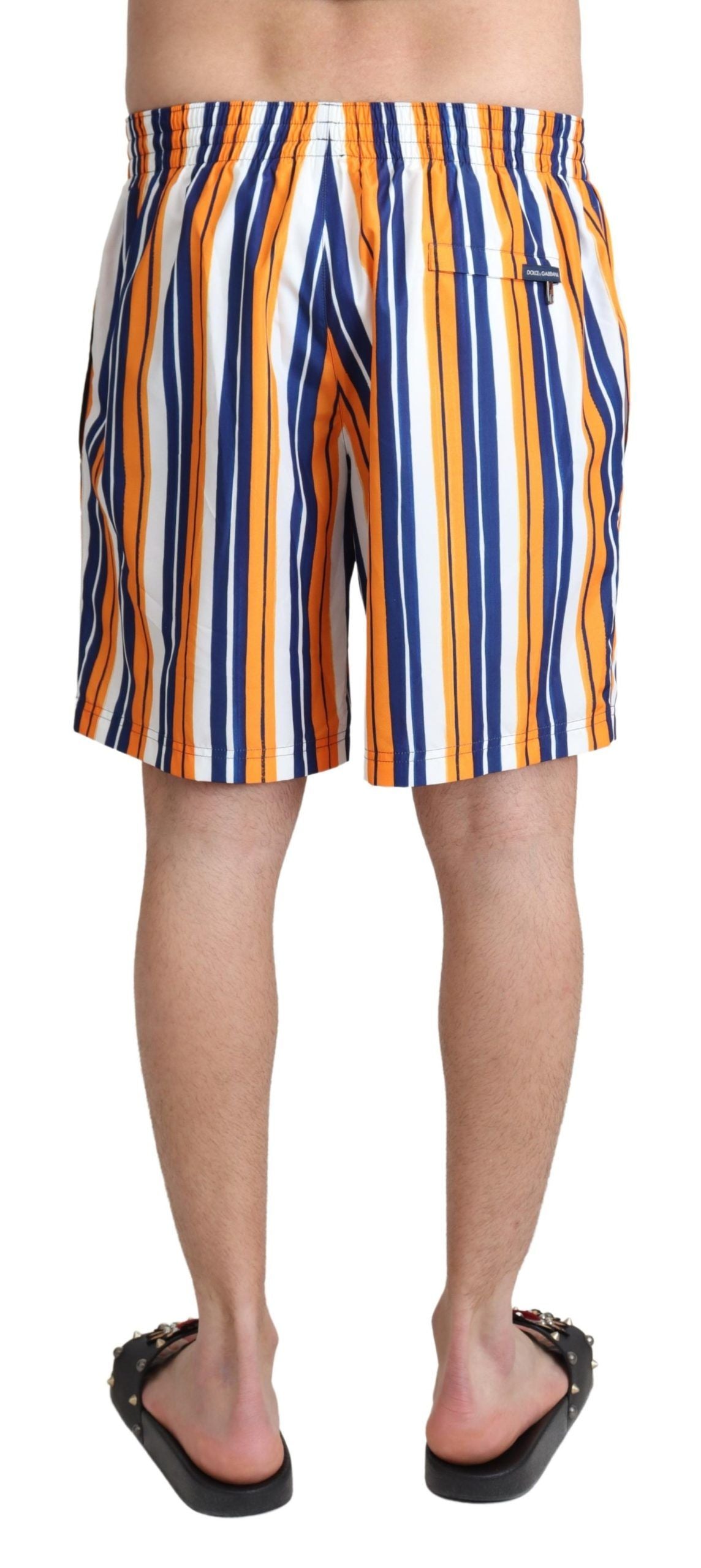 Dolce & Gabbana Multicolored Striped Beachwear Swim Shorts