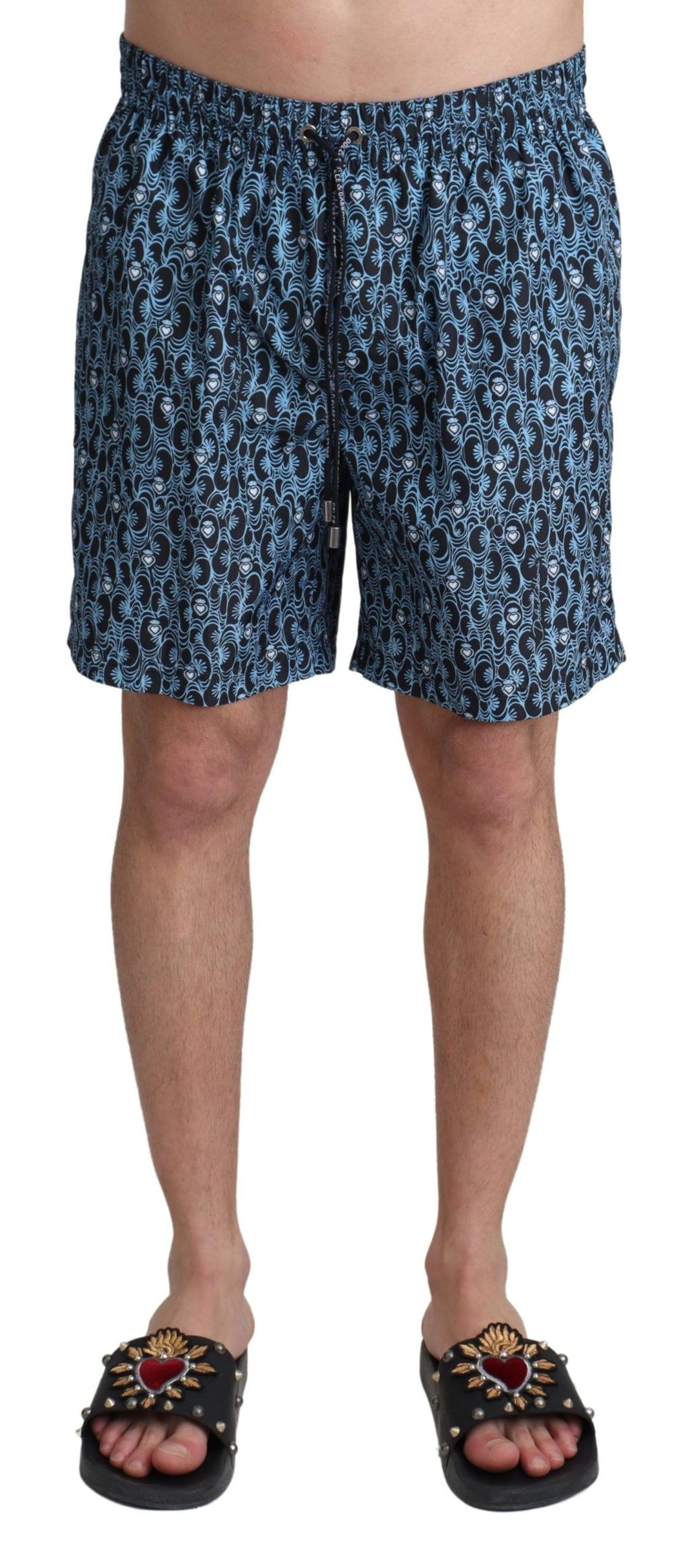 Dolce & Gabbana Blue patterned Beachwear Shorts Swimwear