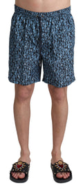 Dolce & Gabbana Blue patterned Beachwear Shorts Swimwear
