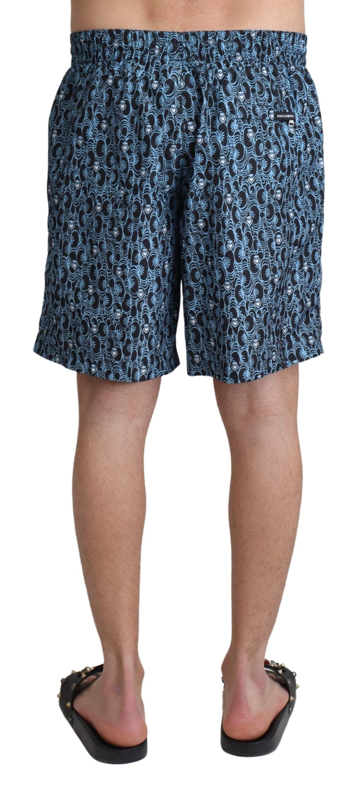 Dolce & Gabbana Blue patterned Beachwear Shorts Swimwear