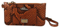 Dolce & Gabbana Braunes Leder Portemonnaie Portemonnaie Spiegel AGNESE Brieftasche