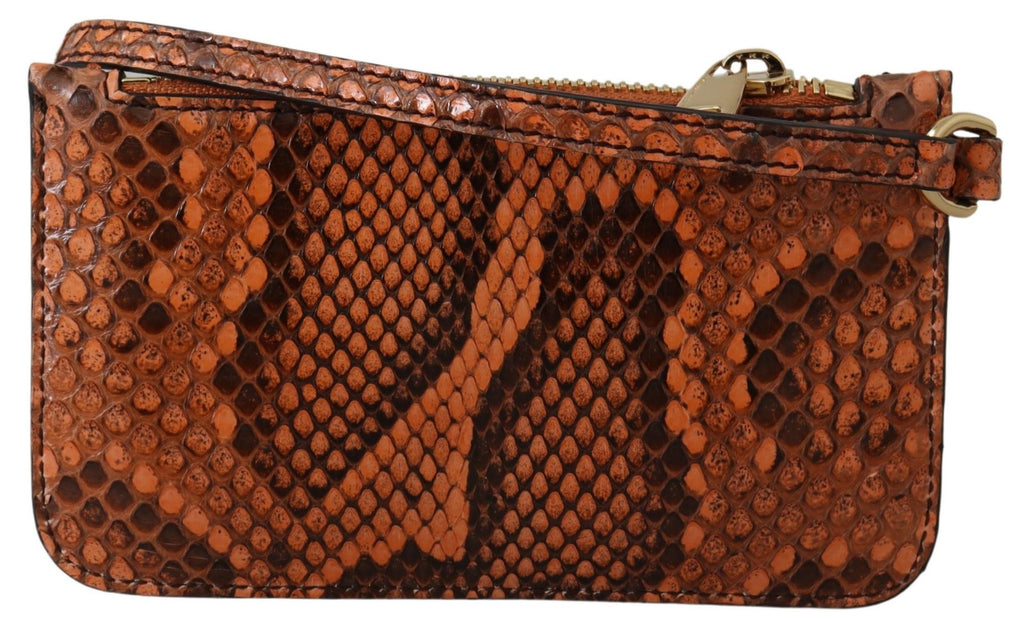 Dolce & Gabbana Braunes Leder Portemonnaie Portemonnaie Spiegel AGNESE Brieftasche