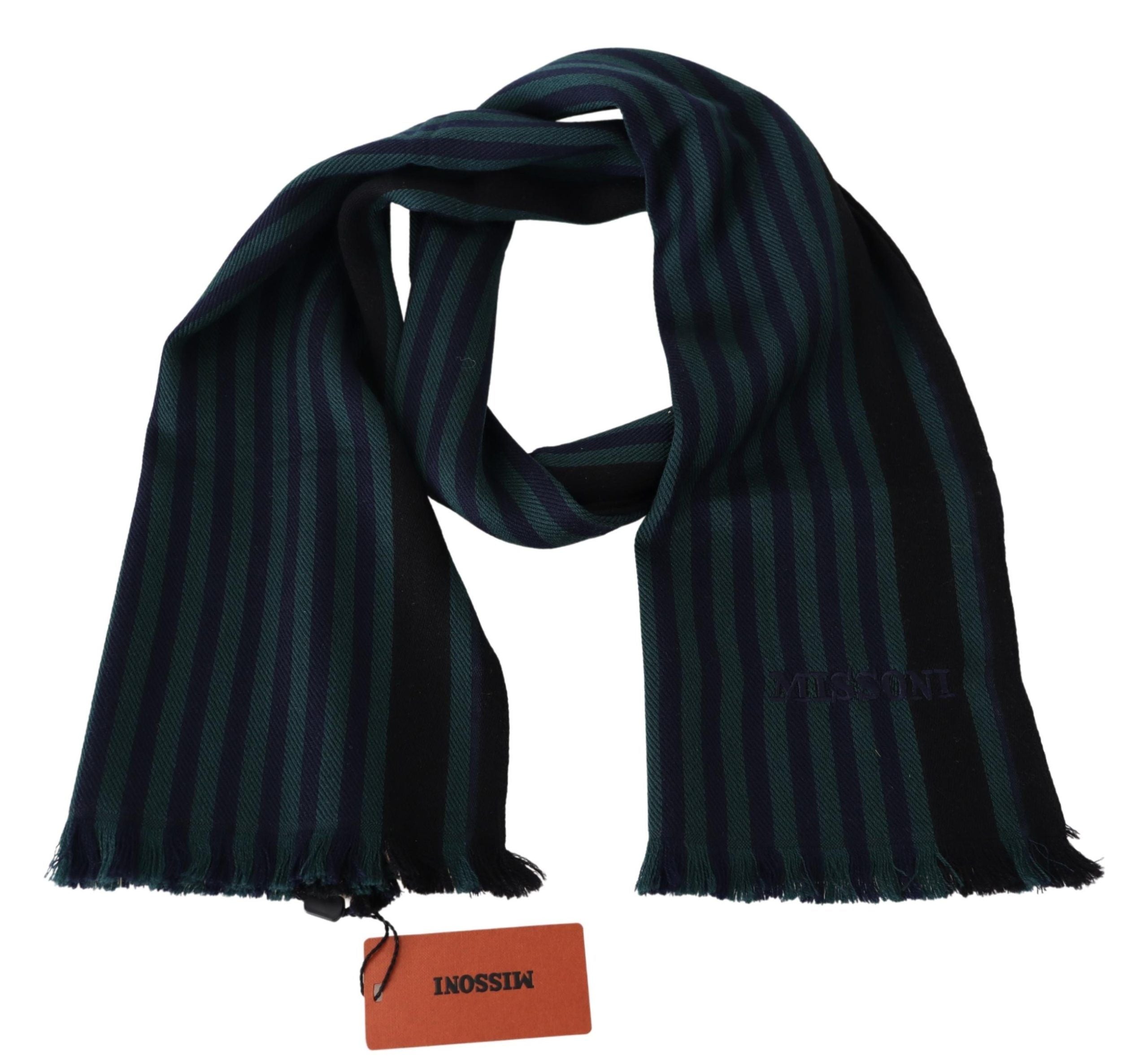 Missoni Mehrfarbig gestreifter Wolle Unisex Halswickelschal