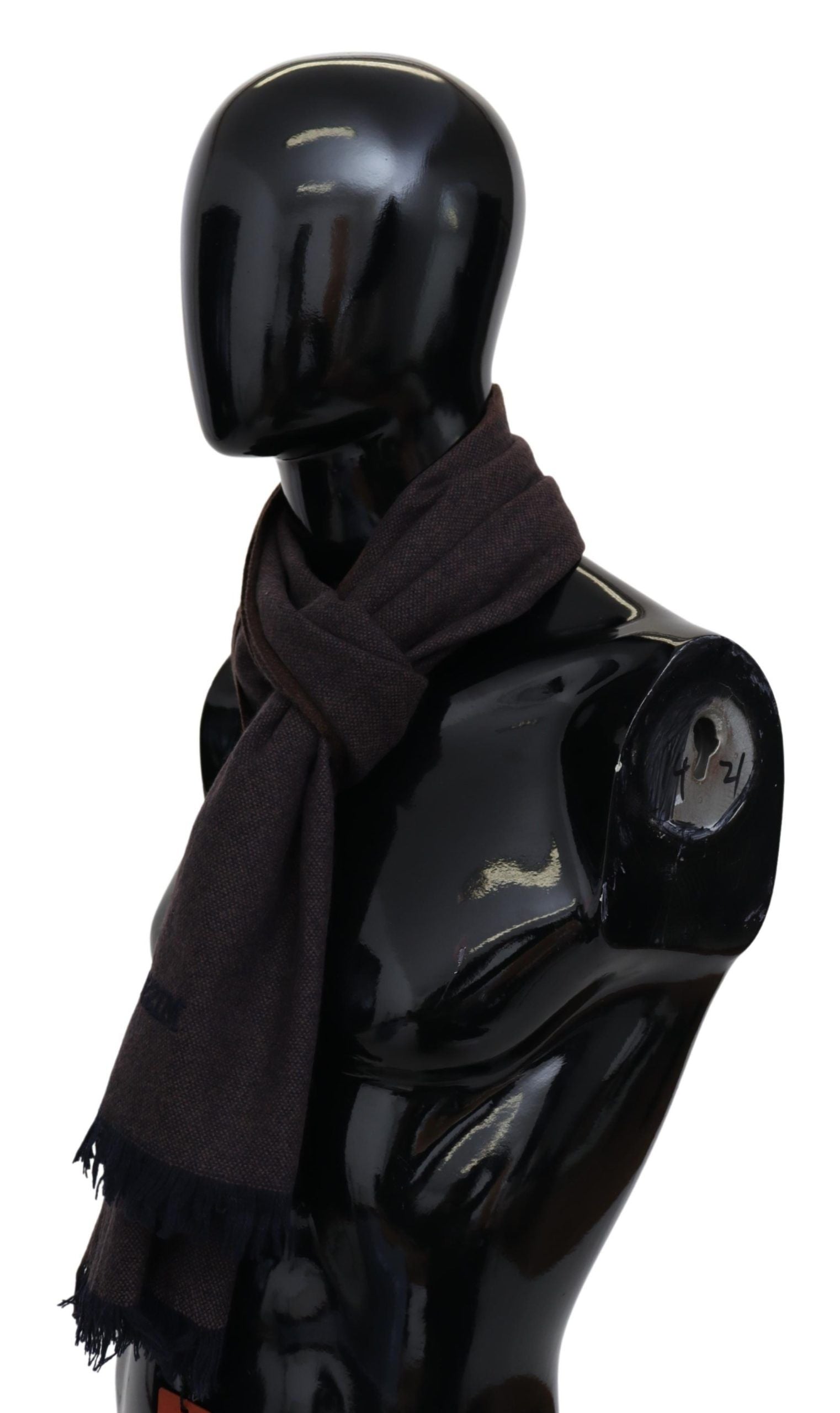 Missoni Brown 100% Cashmere Unisex Neck Wrap Fringe Scarf