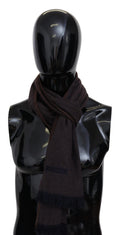 Missoni Brown 100% Cashmere Unisex Neck Wrap Fringe Scarf