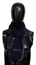 Missoni Multicolor Striped Wool Unisex Wrap Fringe Scarf