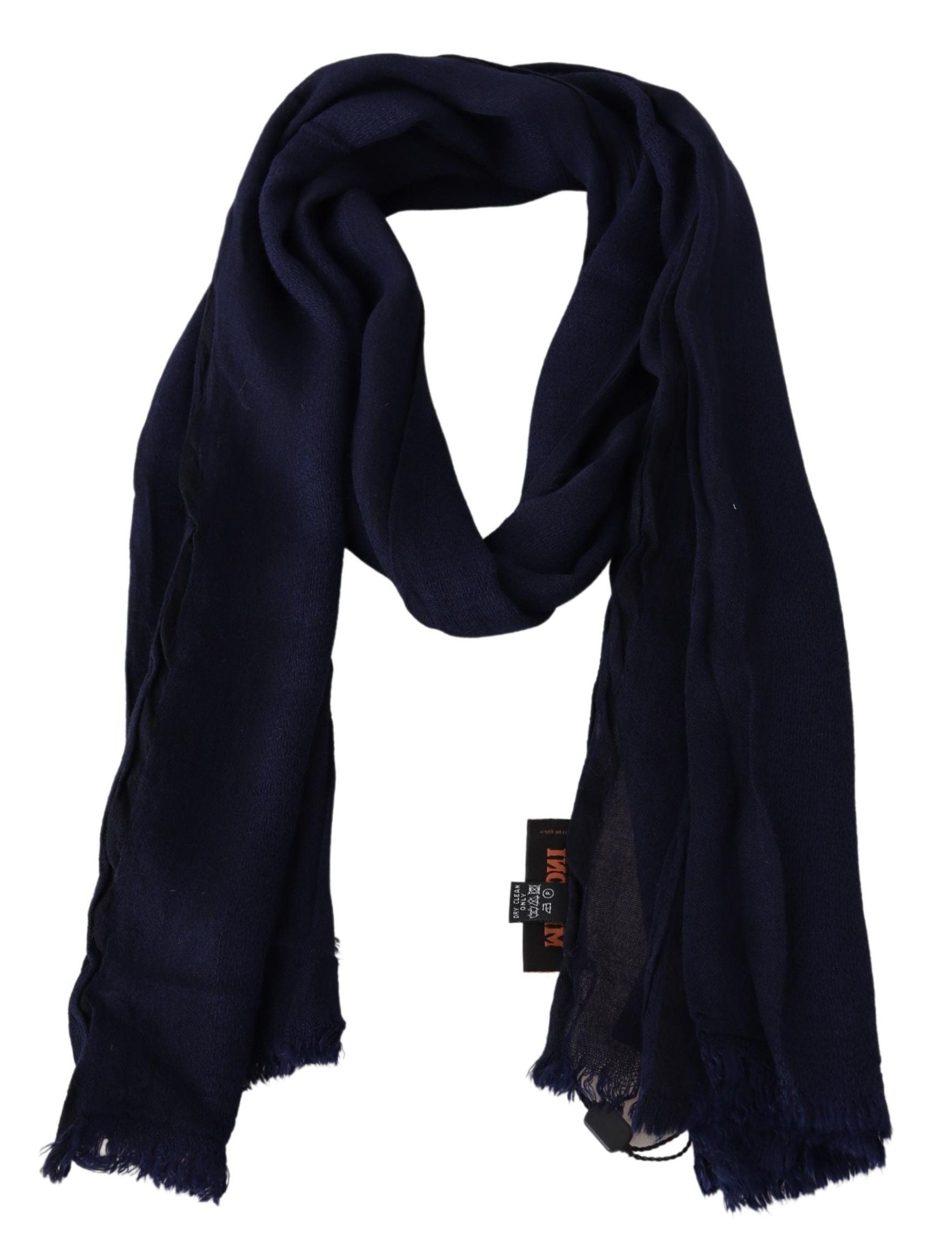 Missoni Blauer Wollstrick-Unisex-Halswickelschal