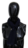 Missoni Blauer Wollstrick-Unisex-Halswickelschal