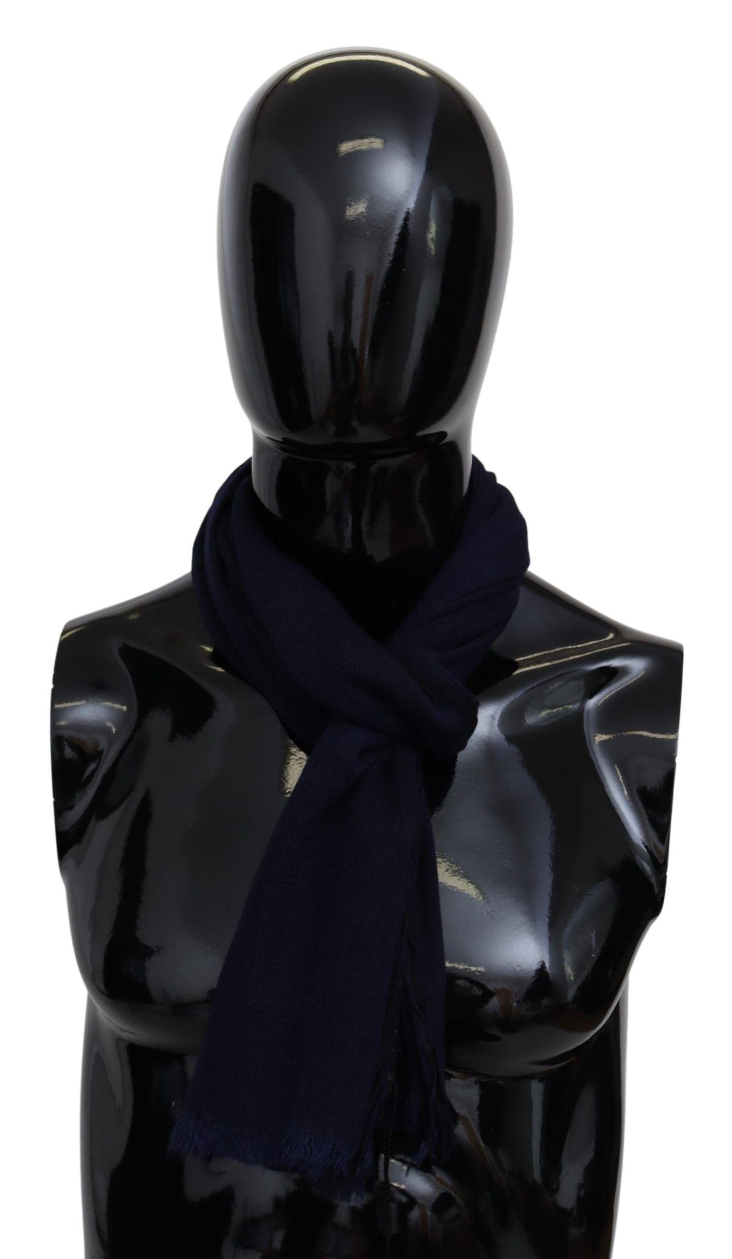 Missoni Blauer Wollstrick-Unisex-Halswickelschal