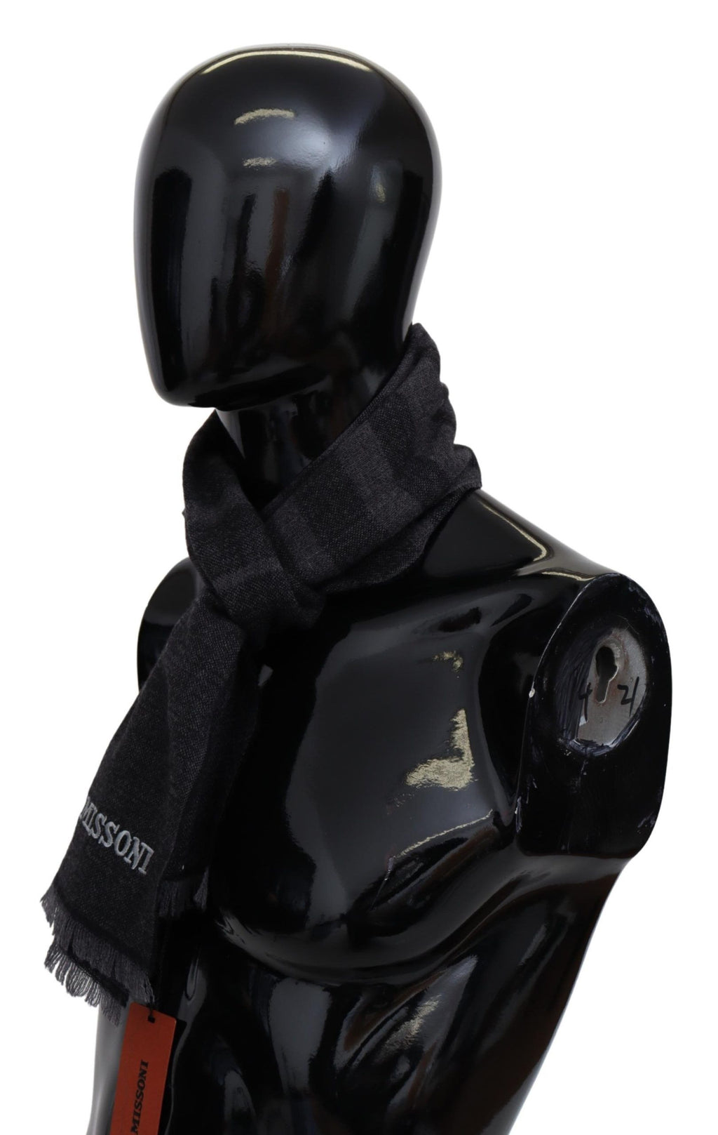 Missoni Black Striped Unisex Wool Scarf