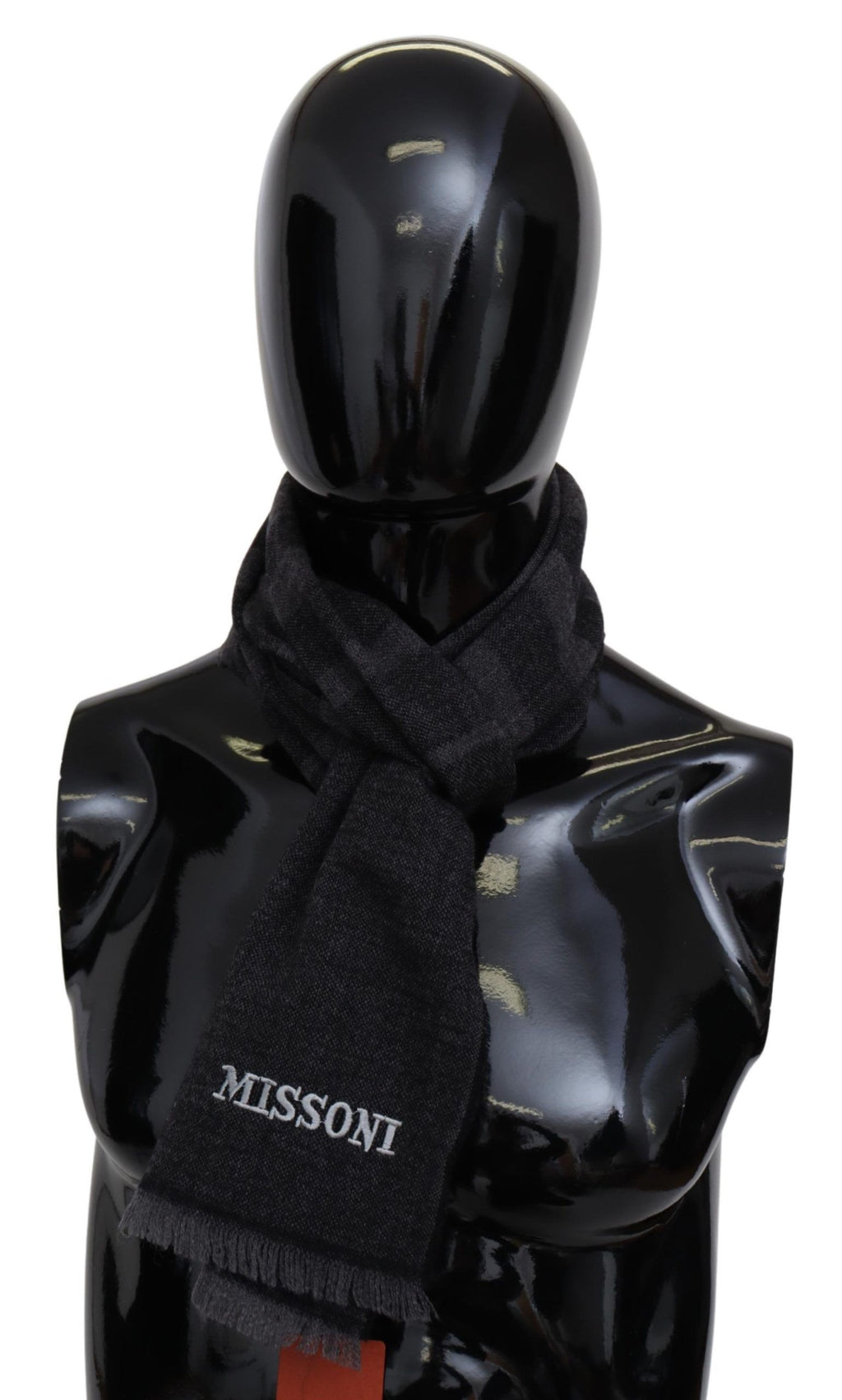 Missoni Black Striped Unisex Wool Scarf