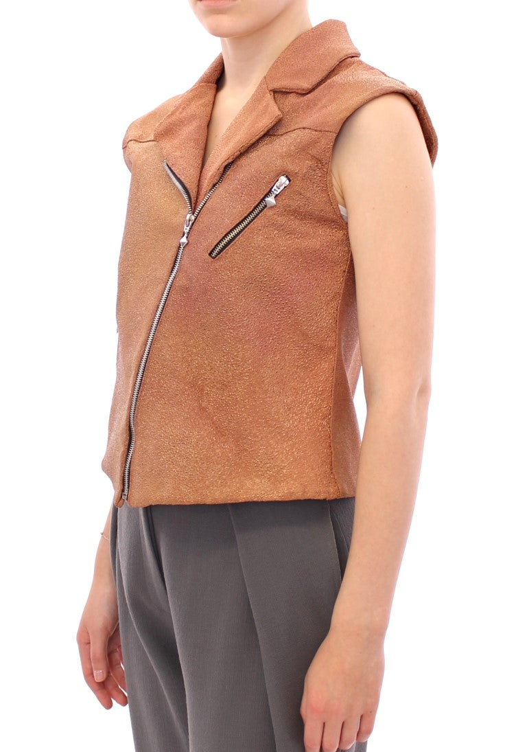 La Maison du Couturier Braune Lederjacke Weste