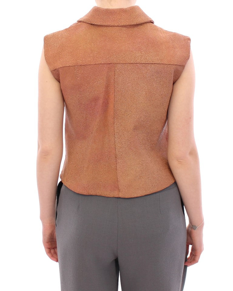 La Maison du Couturier Braune Lederjacke Weste
