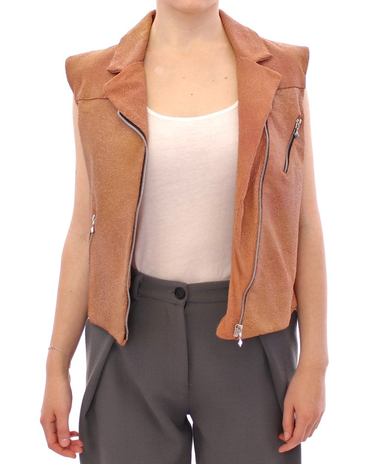 La Maison du Couturier Braune Lederjacke Weste