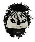 Dolce & Gabbana Black and White Animal Motif Knitted Cashmere Beanie
