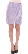 Licia Florio Purple Viscose Wrap Skirt Above the Knee